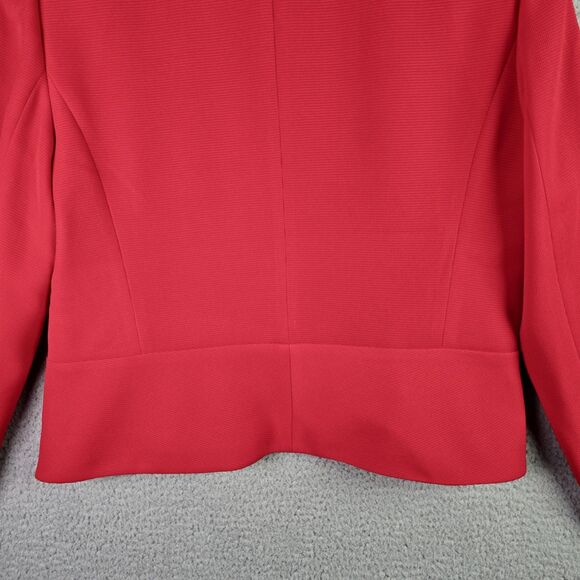 Anne Klein Blazer 10 Red Peplum Back Classic One Button Jacket Workwear Pockets - Picture 5 of 16